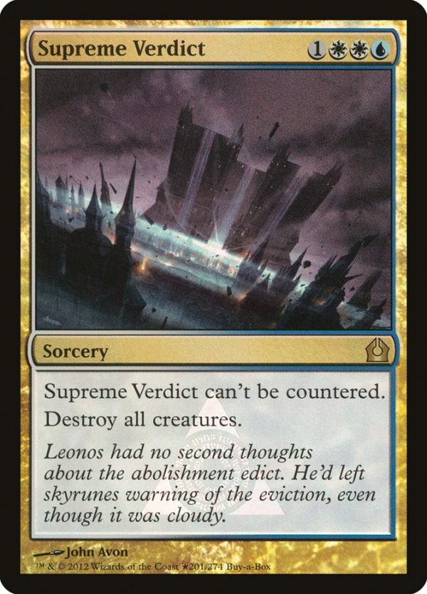 Supreme Verdict (Buy-A-Box) [Return to Ravnica Promos] For Discount