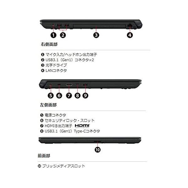 ノートパソコン 15.6型 dynabook BJ65 FS A6BJFSG4L542 Core i3-10110U メモリ4GB SSD256GB 無線LAN Webカメラ 10キー 10Pro Office 2019 新品 2021年モデル Online