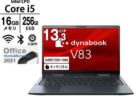 ノートパソコン 13.3型 dynabook V83 KW A6VHKWFCB2PA Core i5-1240P メモリ 16GB SSD 256GB 無線LAN Webカメラ タッチパネル 11Pro Office付き 新品 2023年モデル For Sale