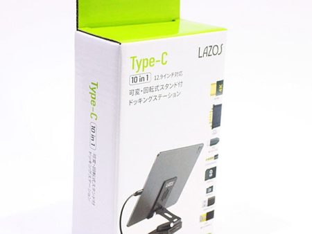 リーダーメディアテクノ Lazos 10in1 スタンド型USB Type-C ドッキングステーション [L-CH10-S] Supply